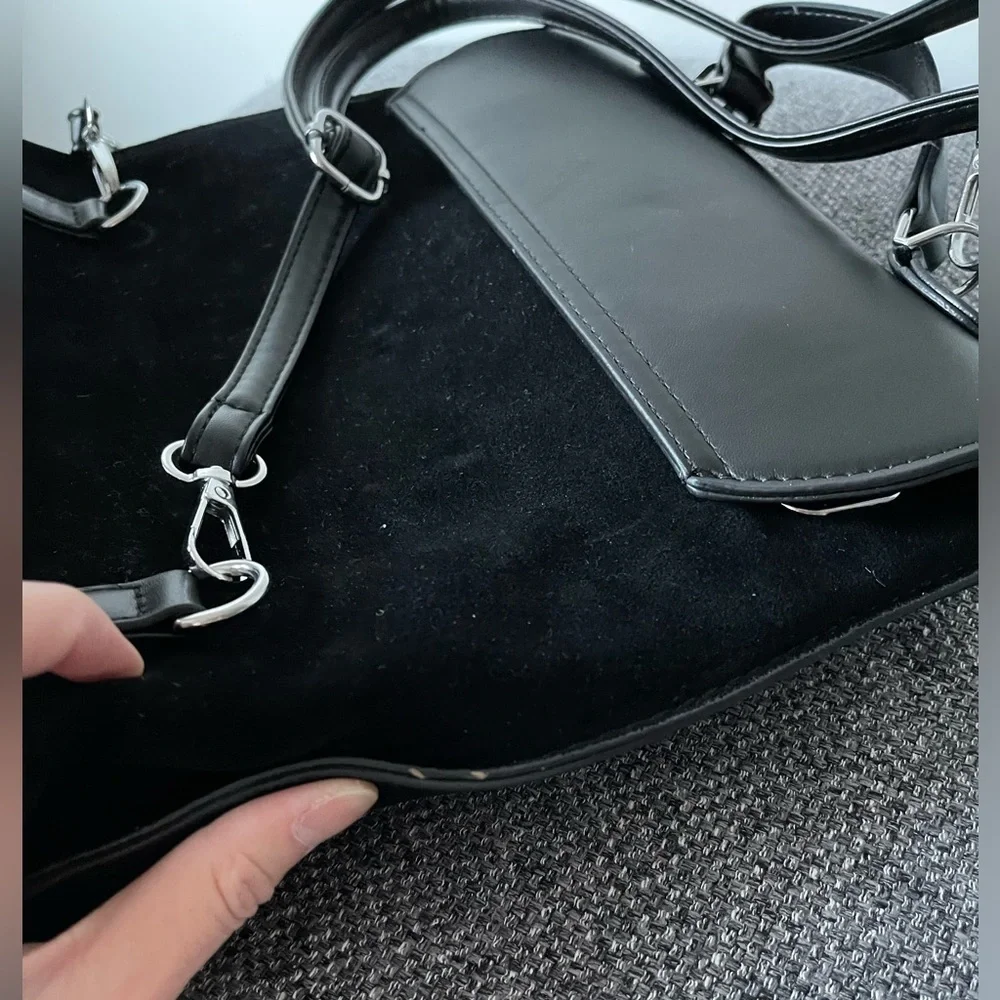 Faux Suede black mini backpack - Picture 8 of 9
